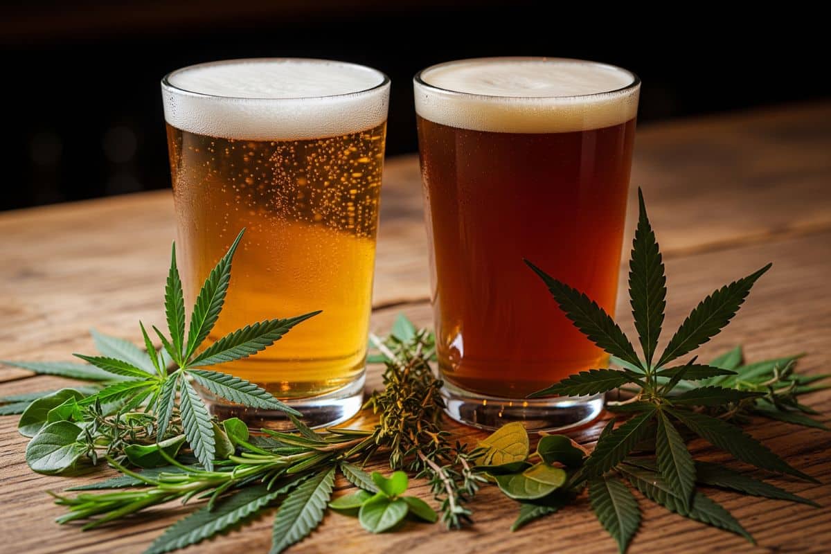 Bières artisanales chanvre boissons botaniques houblon bien-être naturel