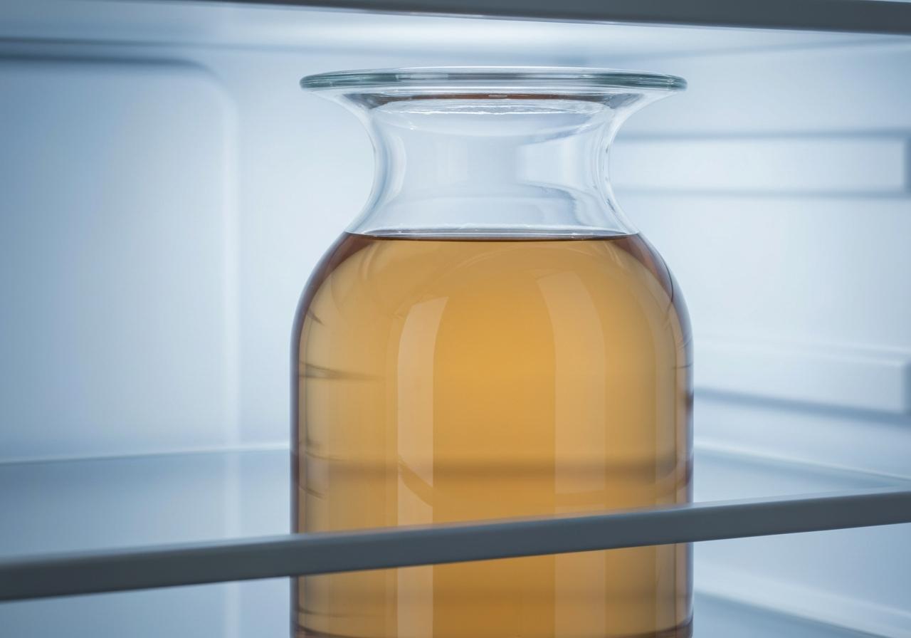 Bouteille en verre hermétique avec punch au rhum au réfrigérateur
