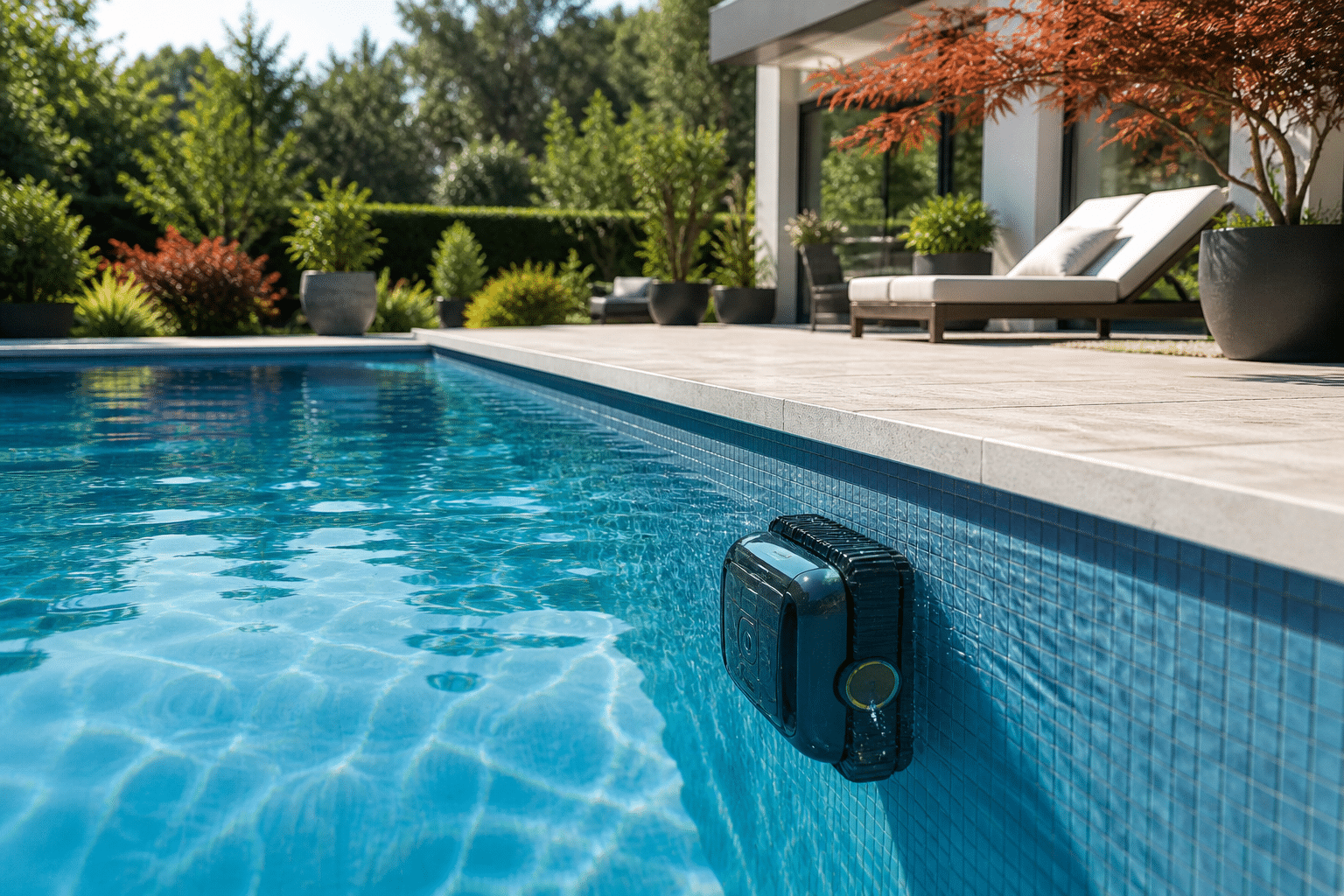 Robot qui nettoie une piscine