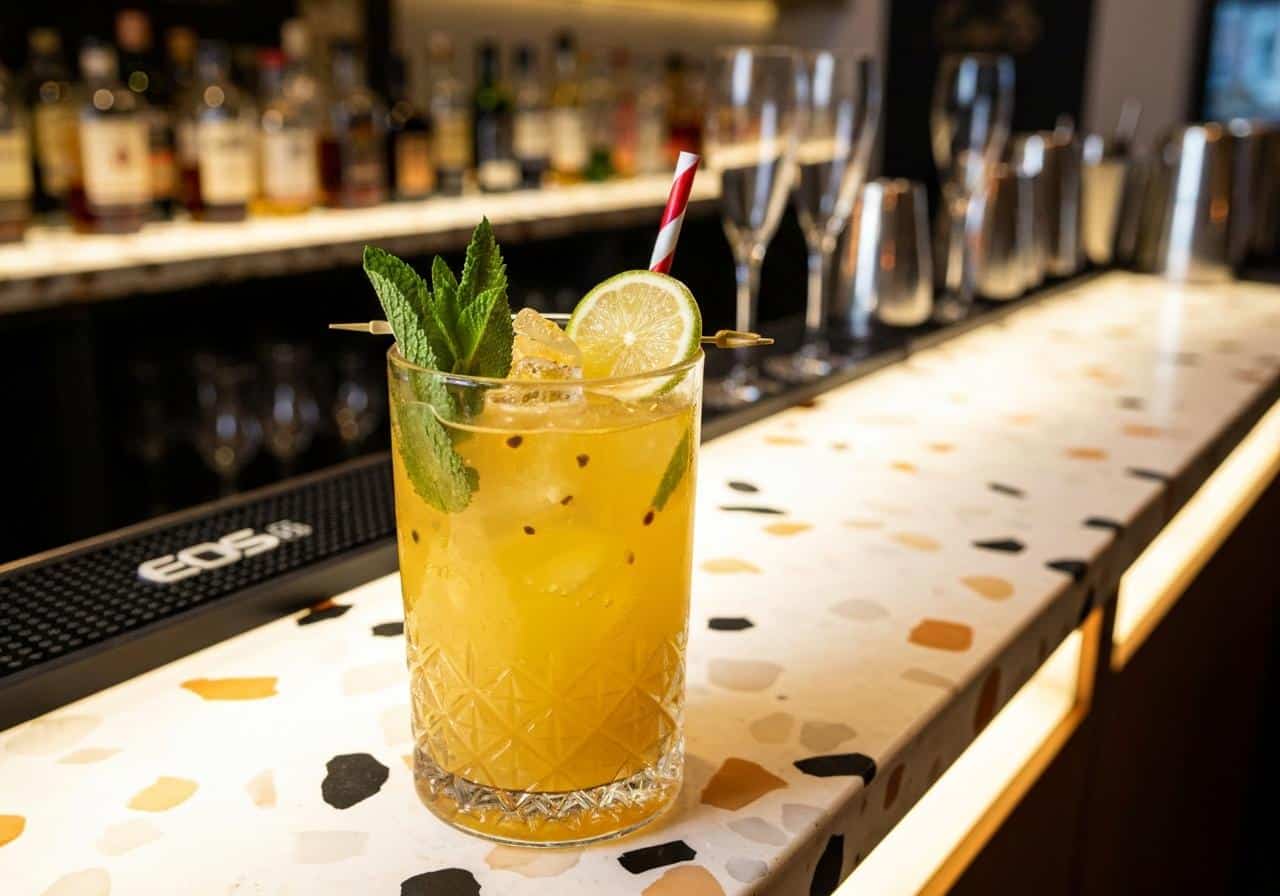 Verre de mojito passion citron menthe glaçons