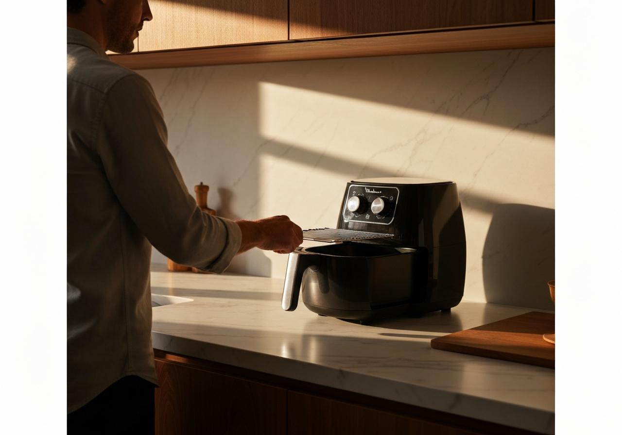 Comment mettre la grille dans le air fryer moulinex