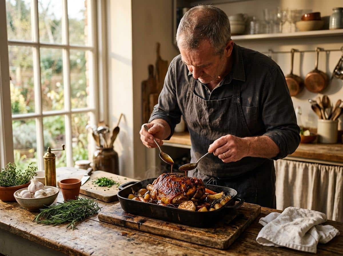 Comment Cyril Lignac prépare-t-il l'épaule d'agneau confite ?