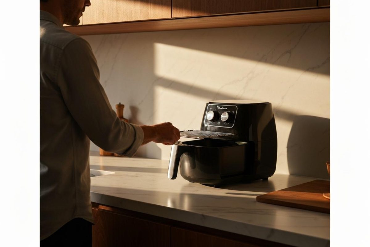 Comment mettre la grille dans le air fryer moulinex