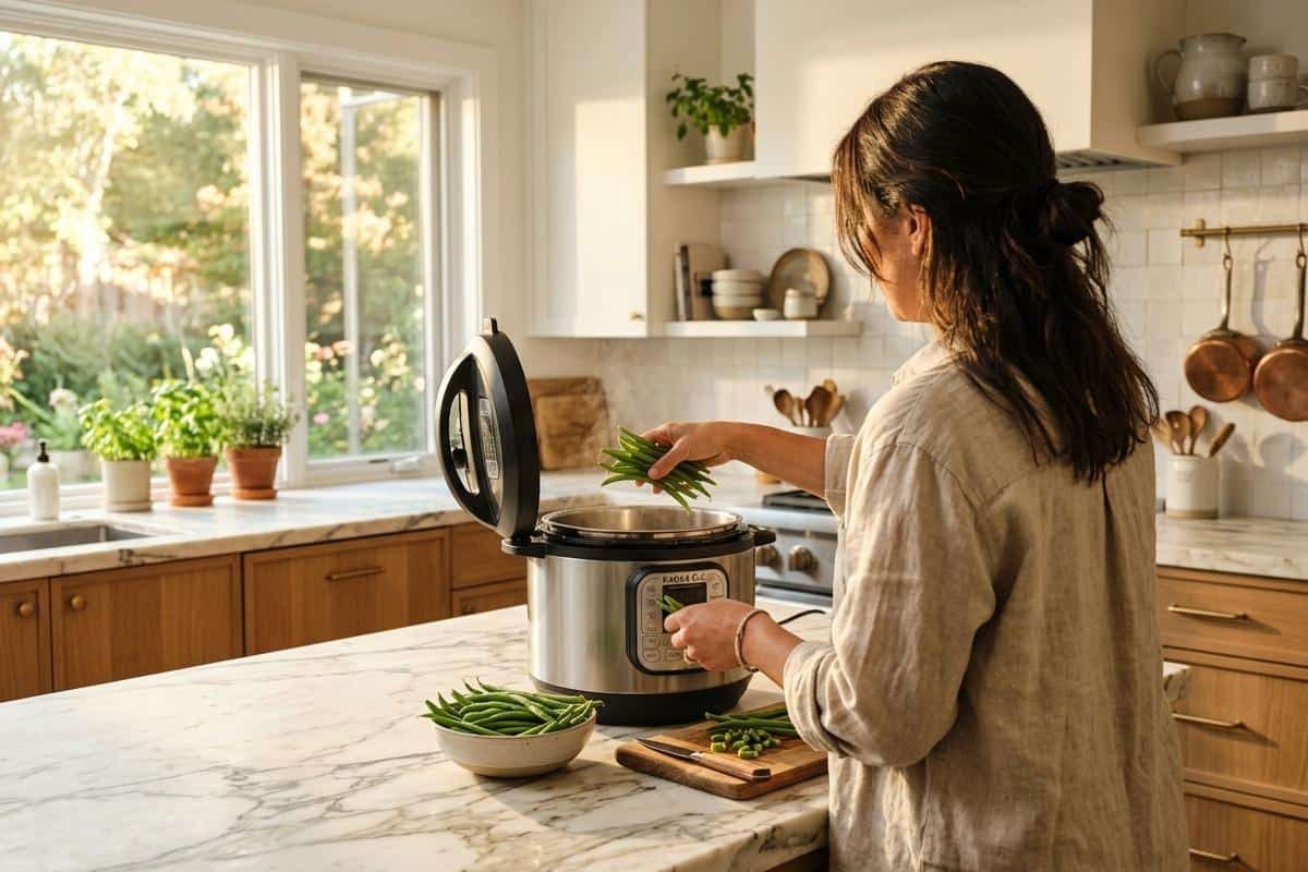 Quelle est la durée de cuisson des haricots verts à la cocotte-minute selon Marmiton ?