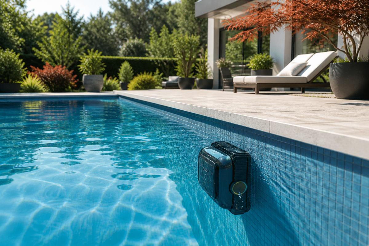 Robot qui nettoie une piscine